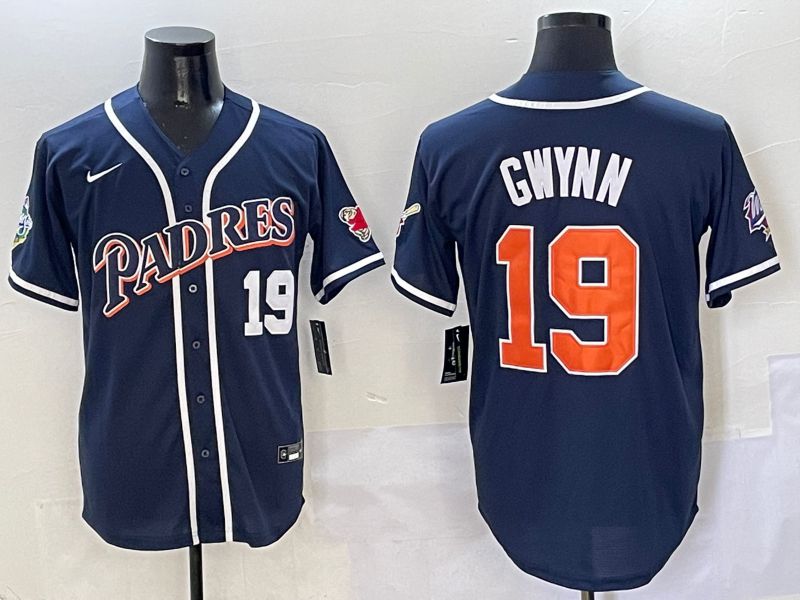 Men San Diego Padres #19 Gwynn Blue Game Nike 2025 MLB Jersey style 1